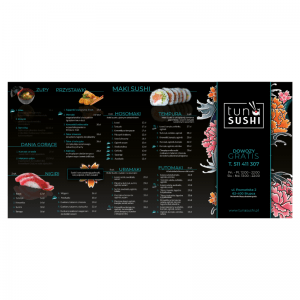 Projekt graficzny menu restauracyjne