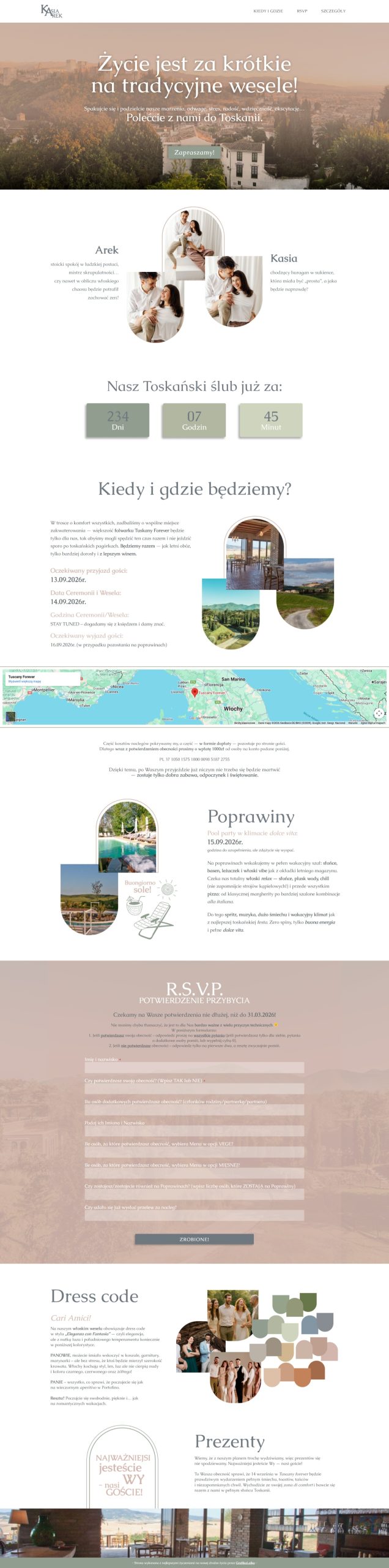 Strona ślubna www