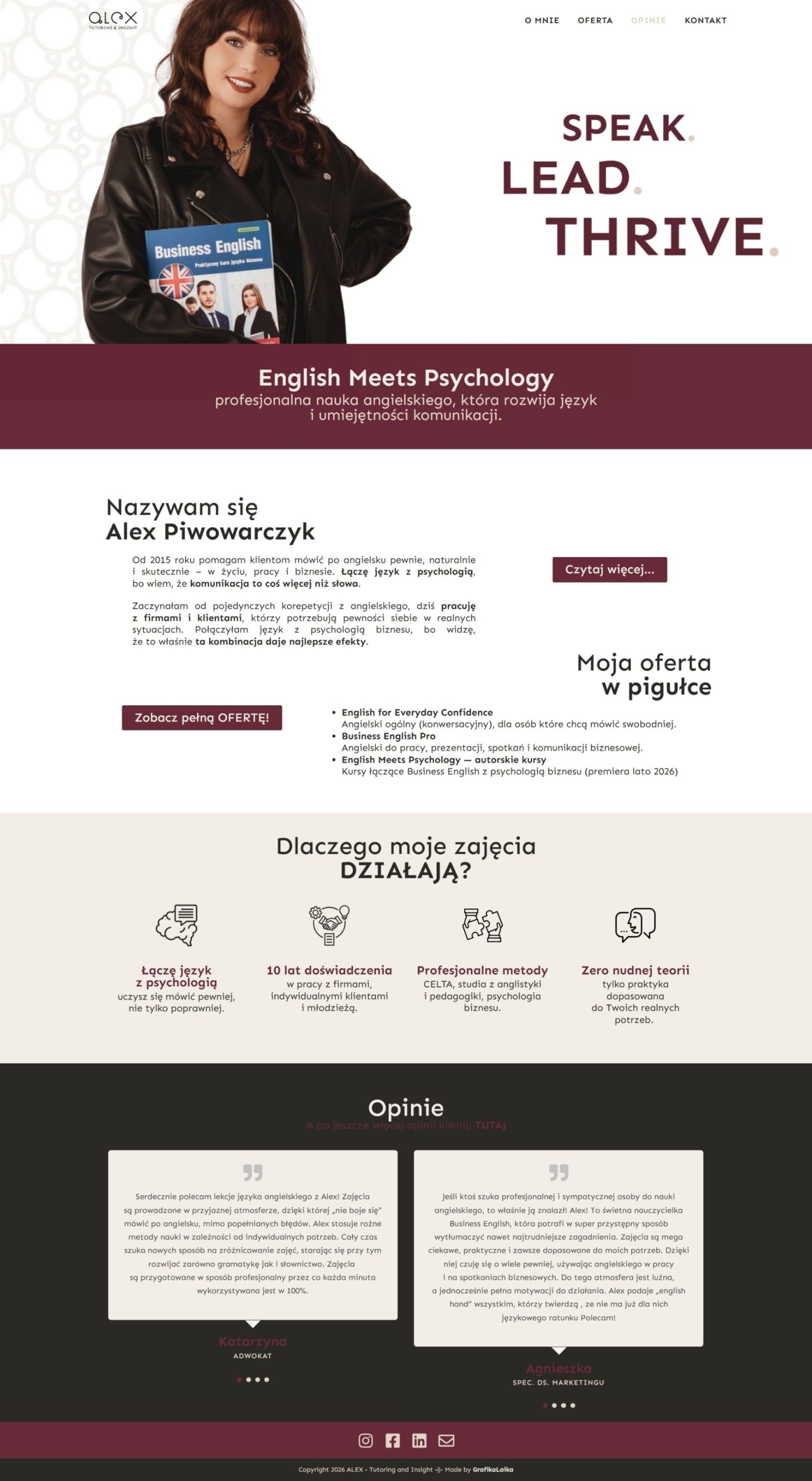 Strona dla Lektorki języka angielskiego